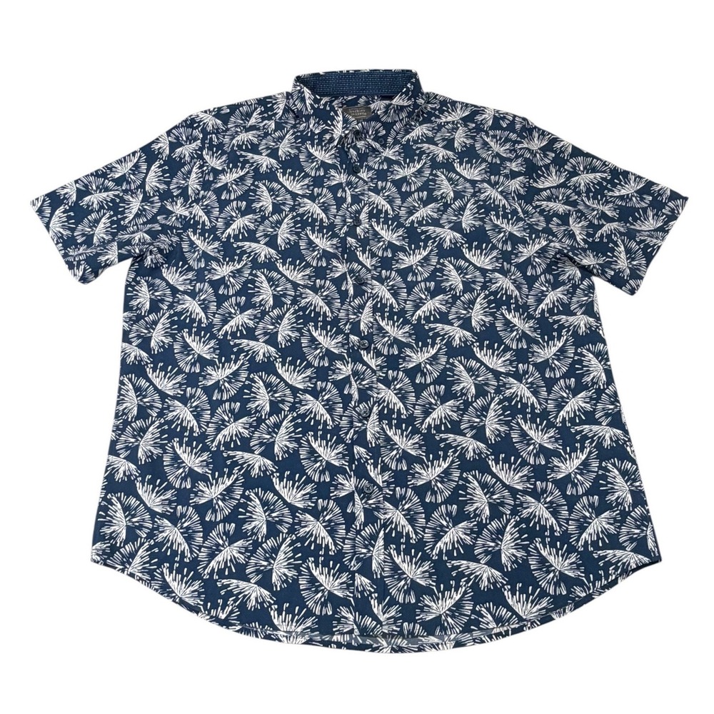Berkley Jensen Mens Button Down  Shirt Hawaiian Short Sleeve XL Resortwear